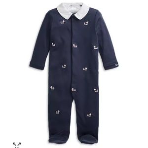 🩵RL NWOT Baby Baby Boy 9m Terrier Navy Onesie🩵